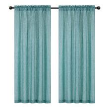 Kate Aurora 1 Piece Moroccan Sparkle Rod Pocket Semi Sheer Voile  Window Curtain Panel - Aqua