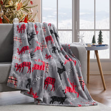 Kate Aurora Winter Woodland Christmas Reindeer & Snowflakes Accent Throw Blanket - 50" x 60"