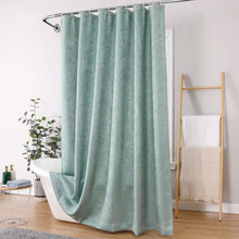 Kate Aurora Serena Elegant Jacquard Woven Fabric Shower Curtain - Standard Size - Aqua