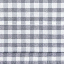 GoodGram Buffalo Check Plaid Gingham Tie Up Single Window Curtain Shade - 42 in. W x 63 in. L, Gray