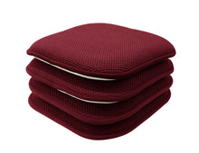 Kate Aurora Nantucket Farms Ultra Soft Chenille Burgundy Red Memory Foam Non Slip Chair Cushion Pads - 6 Piece