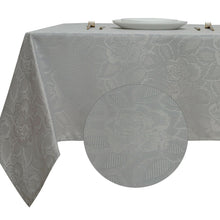 Kate Aurora Shabby Chic Floral Fabric Tablecloth - 56 in. W x 84 in. L, Gray
