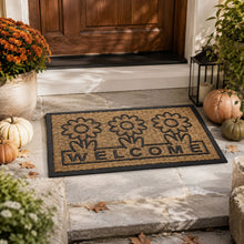 Kate Aurora Key West Welcome Daisies Coir Bristled Outdoor All Season Welcome Mat With Rubber Trim - 18"x30"