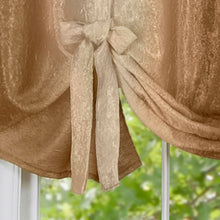 GoodGram Ombre Crushed Satin Sheer Single Window Curtains & Valances - 50 in. W x 63 in. L Single Tie Up Shade, Sandstone