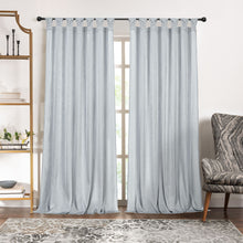Kate Aurora 2 Piece Tulip Tab Top Earth Toned Semi Sheer Curtain Panel Pair - 63 in. Long - Silver