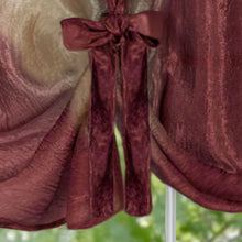 GoodGram Ombre Crushed Satin Sheer Single Window Curtains & Valances - 50 in. W x 63 in. L Single Tie Up Shade, Burgundy