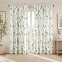 Kate Aurora 1 Piece Printed Cherry Blossom Rod Pocket Window Curtain Panel - Sage Green