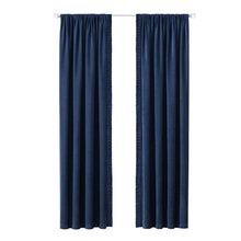 Kate Aurora Lux Living 2 Pack Chenille Rod Pocket Window Curtain Panels - 84 in. Long - Navy Blue