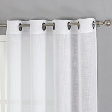 Kate Aurora 2 Pack Lux Thread Premium Woven Grommet Top Sheer Curtain Panels - White