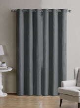 Kate Aurora Modern Living 2 Pack Textured Woven Light Filtering Grommet Top Window Curtain Panels - 84 in. Long - Charcoal