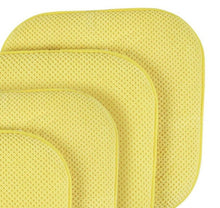 GoodGram Non Slip Chenille Premium Memory Foam Chair Cushions (4 Pack) - 16 in. W x 16 in. L, Yellow
