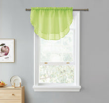 Kate Aurora Living Double Layered Sheer Rod Pocket Ascot Window Valances - 55 in. W x 24 in. L, Lime