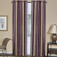 GoodGram Royal Ombre Crushed Semi Sheer Complete 3 Piece Window Curtains & Scarf Set - 42 in. W x 84 in. L, Aubergine