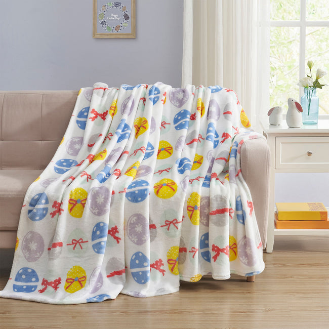 Kate Aurora Multi Easter Eggs Ultra Soft & Plush Oversized Accent Throw Blanket - 50 In. W X 70 In. L