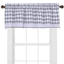 GoodGram Buffalo Check Gingham Custom Window Curtain Treatments - Single Valance 58 in. W x 14 in. L, Gray