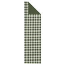 Kate Aurora Country Farmhouse Living Reversible Buffalo Plaid/Solid Table Runners - 13 in. W x 36 in. L, Green