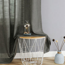 Kate Aurora 2 Pack Lux Thread Premium Woven Grommet Top Sheer Curtain Panels - Charcoal