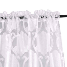 Kate Aurora 7 Piece Hampton Elegance Sheer Curtain Panels & Beaded Valances Set - Silver White