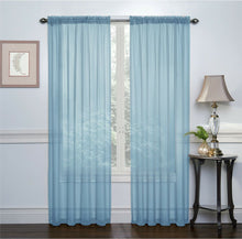 Kate Aurora Basic 2 Pack Sheer Voile Home Window Curtains - 52 in. W x 84 in. L, Blue