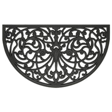 Kate Aurora Hyde Park Half Circle Welcome Coir Bristled Outdoor All Season Welcome Mat With Rubber Trim - 18"x30"