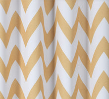 Kate Aurora 2 Piece Yellow Chevron Room Darkening Grommet Top Window Curtain Panels - 84 in. Long
