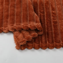 Kate Aurora Modern Lux Ultra Soft & Plush Ribbed Accent Throw Blanket - 50 in. W x 60 in. L - Pumpkin