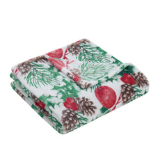 Kate Aurora Holiday Living Holly Pines Christmas Tree & Oraments Accent Throw Blanket - 50 in. W x 60 in. L
