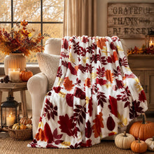 Kate Aurora Oversized Autumn Leaves Ultra Soft & Plush Throw Blanket Cover - 50 in. x 70 in.