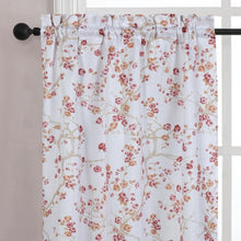 Kate Aurora Complete 3 Piece Rod Pocket Cherry Blossom Cafe Kitchen Curtain Tier & Valance Set - Rose