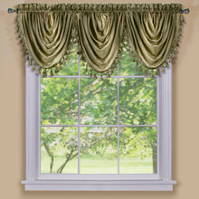GoodGram Ombre Crushed Satin Sheer Single Window Curtains & Valances - 46 in. W x 42 in. L Single Valance, Sage