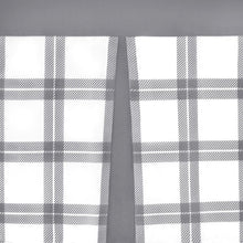 Kate Aurora Windowpane Plaid Country Farmhouse Kitchen Curtain Tier & Valance - 24 in. Long - Gray