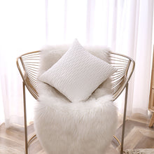 Kate Aurora Overfilled Crushed Velvet 1 Piece Zippered Christmas Accent Throw Pillow - 18" x 18" - White