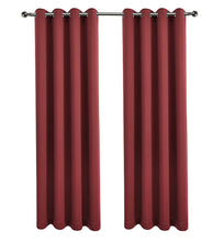 Kate Aurora 100% Hotel Blackout Thermal Insulated Grommet Curtains - 50 in. W x 63 in. L, Red