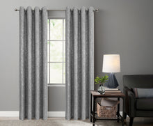 Kate Aurora 2 Pack Glam Metallic Sparkle Thermal Light Filtering Grommet Top Curtains - 52 in. W x 84 in. L, Gray