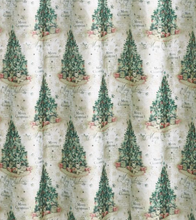 Kate Aurora Holiday Classic Merry Christmas Trees & Gifts Fabric Shower Curtain