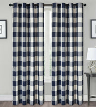 Kate Aurora Country Farmhouse Living Classic Buffalo Plaid Checkered Single Grommet Top Window Curtain Panel - 54 in. W x 84 
