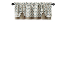 Kate Aurora Modern Geometric Button Tuck Window Valance - 58 in. W x 15 in. L, Taupe
