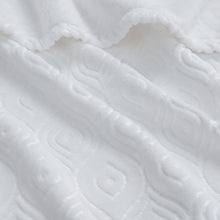 Kate Aurora Ultra Soft & Plush Modern Ogee Fleece Throw Blanket Covers - 50 in. W x 60 in. L - White
