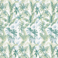Kate Aurora Tropic Essentials Coastal Aqua Palm Fabric Shower Curtain - Standard Size