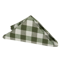 Kate Aurora Country Living 4 Pack Gingham Plaid Checkered Country Farmhouse Napkins - 8 in. W x 17 in. L, Green