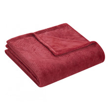 Kate Aurora Ultra Soft & Plush Ogee Damask Fleece Throw Blanket Covers - 50 in. W x 60 in. L - Garnet