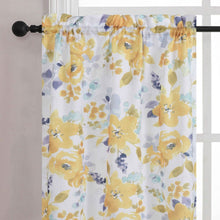 Kate Aurora 3 Piece Belissima Watercolor Floral Cafe Kitchen Curtain Tier & Valance Set - Yellow