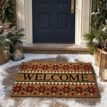 Kate Aurora Festive Christmas Snowflakes Bristled Outdoor Welcome Mat - 18"x30"