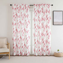 Kate Aurora 1 Piece Printed Cherry Blossom Rod Pocket Window Curtain Panel - Cherry