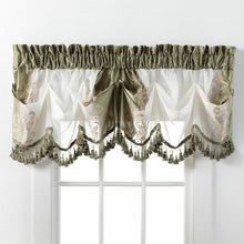 Kate Aurora Danbury Custom Austrian Embroidered Rod Pocket Window Valance Treatment  - 54 in. W x 20 in. L, Evening Sage