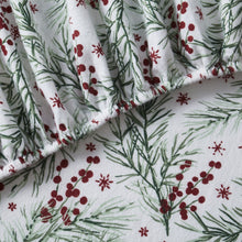 Kate Aurora Holiday Essentials Cozy Bed Collection Deep Pocket 100% Cotton Flannel Christmas Red Pines 4 Piece Sheet Set - Fu