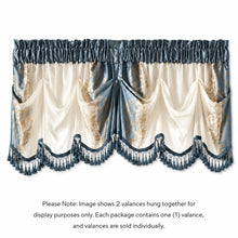 Kate Aurora Danbury Custom Austrian Embroidered Rod Pocket Window Valance Treatment  - 54 in. W x 20 in. L, Seaside Blue