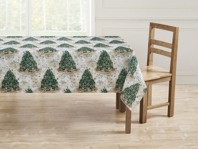 Kate Aurora Holiday Living Classic Christmas Trees Fabric Tablecloth - 60 in. W x 104 in. L