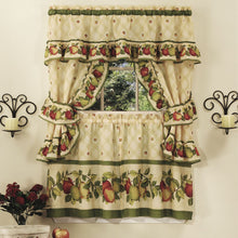 GoodGram Apple Blossom Complete 5 Piece Kitchen Curtain Tier & Swag Set - 58 in. W x 24 in. L