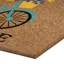 Kate Aurora Spring Bicycle & Bouquet Bristled Coir Outdoor Welcome Mat - 18"x30"